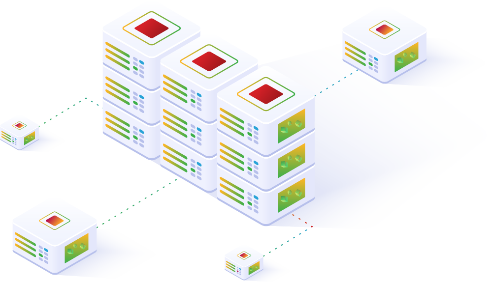 illustration of backing up data to servers