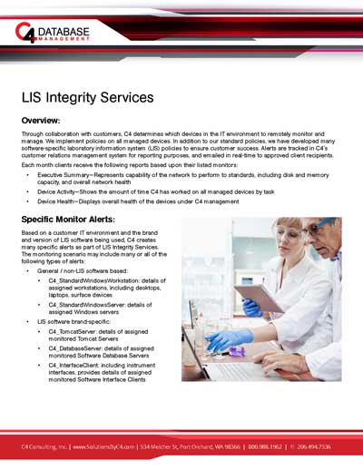 C4 LIS Integrity Services datasheet cover image