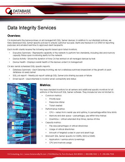 data integrity services first page image